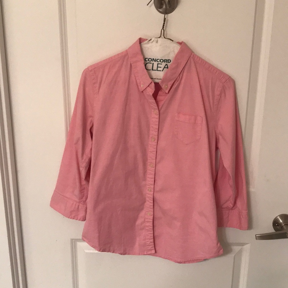 Pink button up shirt